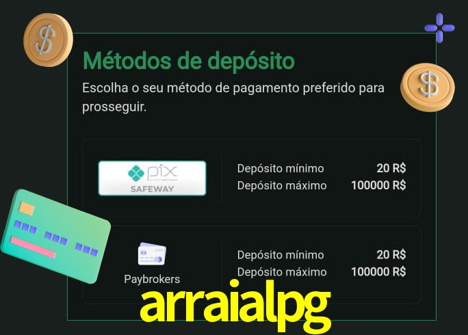 O cassino arraialpg oferece uma grande variedade de métodos de pagamento